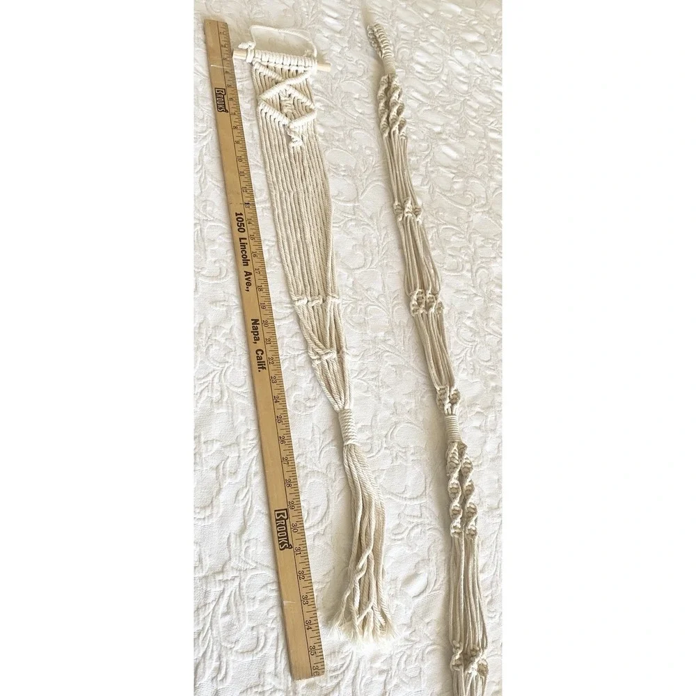 Lot Of 2 Macrame 1 Double Tier Plant Hanger 1 Single Boho Pots Not Included Boho